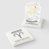 名前をカスタムする/文字〔占星術の〕十二宮図の署名 ストーンコースター (横)