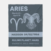 名前をカスタムする/文字〔占星術の〕十二宮図の署名 フリースブランケット (正面)