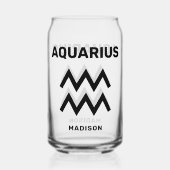 名前をカスタムする/文字〔占星術の〕十二宮図サインアクエリアス ガラス缶 (裏面)