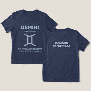 名前をカスタムする/文字〔占星術の〕十二宮図サインジェミニ トライブレンドTシャツ