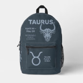 名前をカスタムする/文字〔占星術の〕十二宮図サイントーラス プリントバックパック (正面)