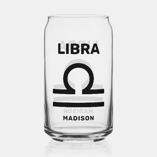 名前をカスタムする/文字〔占星術の〕十二宮図サインリブラ ガラス缶 (正面)