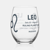 名前をカスタムする/文字〔占星術の〕十二宮図サインレオ ステムなしワイングラス (裏面)