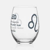 名前をカスタムする/文字〔占星術の〕十二宮図サインレオ ステムなしワイングラス (左)