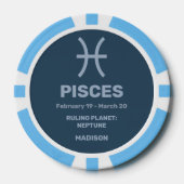 名前をカスタムする/文字〔占星術の〕十二宮図サイン魚座 ポーカーチップ (正面)