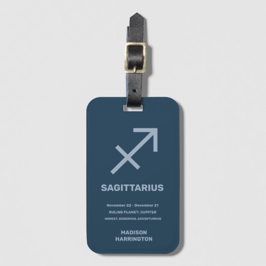 名前をカスタムする/文字〔占星術の〕十二宮図標識射手座 ラゲッジタグ (正面縦)