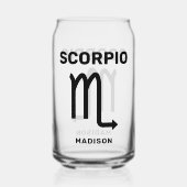 名前をカスタムする/文字〔占星術の〕十二宮図標識蠍座 ガラス缶 (裏面)