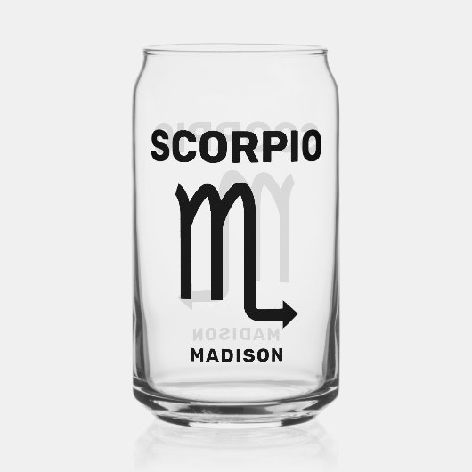 名前をカスタムする/文字〔占星術の〕十二宮図標識蠍座 ガラス缶 (裏面)