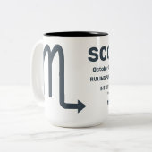名前をカスタムする/文字〔占星術の〕十二宮図標識蠍座 ツートーンマグカップ (正面左)