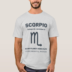 名前をカスタムする/文字〔占星術の〕十二宮図標識蠍座 Tシャツ