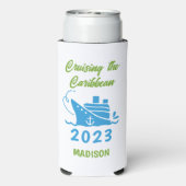 名前をカスタムする、文字、年間クルーズ スリム缶クーラー (Seltzer裏面)