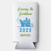 名前をカスタムする、文字、年間クルーズ スリム缶クーラー (裏面)