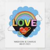 名前をカスタムする/文字「愛は愛」 ワインラベル (シングルラベル)