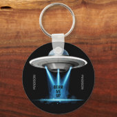 名前をカスタムする&文字UFO宇宙船キーチェーン キーホルダー (正面)