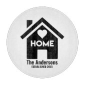 名前をカスタムする&日付引っ越し祝いパーティーホーム カッティングボード (正面)