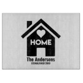 名前をカスタムする&日付引っ越し祝いパーティーホーム カッティングボード (正面)