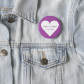 名前をカスタムする、日付、および色ハートボタン 缶バッジ (インサイチュ)