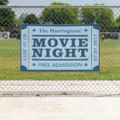 名前をカスタムする&日付「ムービーチケット」バナー 横断幕 (インサイチュ)