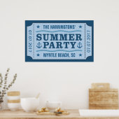 名前をカスタムする・日付・場所「パーティーチケット」ポスター ポスター (キッチン)