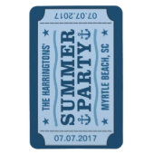 名前をカスタムする・日付・場所「パーティーチケット」磁石 マグネット (縦)