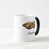 名前をカスタムする（昆虫）オオカバマダラ、モナーク絵を描蝶の昆虫 モーフィングマグカップ (正面右)