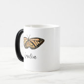 名前をカスタムする(昆虫)オオカバマダラ、モナーク絵を描蝶の昆虫 モーフィングマグカップ (正面左)