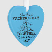 名前をカスタムする、最初の父の日を一緒に オーナメント (正面)