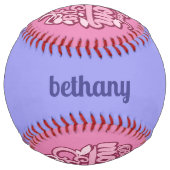 名前をカスタムする「最高のマ・エバー」 ソフトボール (裏面)