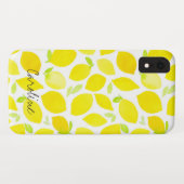 名前をカスタムする | 水彩イエローレモン模様 Case-Mate iPhoneケース (裏面(横))
