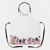 名前をカスタムする |水彩花ぼほスタイリッシュ エプロン (正面)