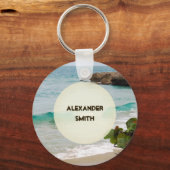 名前をカスタムする |熱帯ビーチ キーホルダー (正面)
