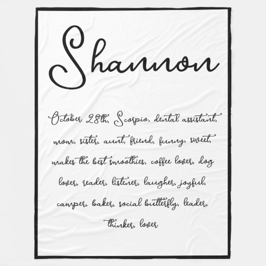 名前をカスタムする&特典感傷的な記念 フリースブランケット (正面)