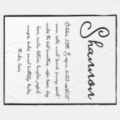 名前をカスタムする&特典感傷的な記念 フリースブランケット (正面(横))