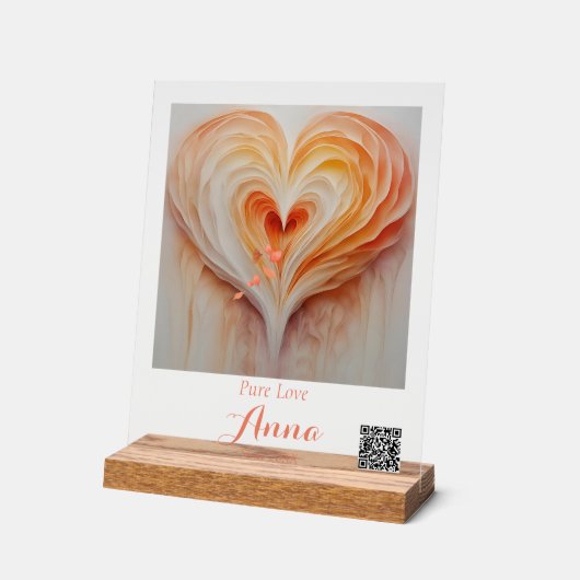 名前をカスタムする、特別日付、QRコード アクリルサイン (傾斜)