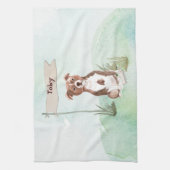 名前をカスタムする（犬）スタッフォードブルテリアペットドッグ キッチンタオル (縦)