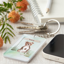 名前をカスタムする（犬）スタッフォードブルテリアペットドッグ キーホルダー