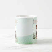 名前をカスタムする（犬）スタッフォードブルテリアペットドッグ コーヒーマグカップ (中央)