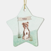 名前をカスタムする(犬)スタッフォードブルテリアペットドッグ セラミックオーナメント (左)