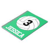 名前をカスタムする、番号、カラーバレーボールのノート ノートブック (左側)