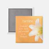 名前をカスタムする、祝のRCIAおめでとうリリー マグネット (正面/裏面)