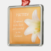 名前をカスタムする、祝のRCIAおめでとうリリー メタルオーナメント (左)