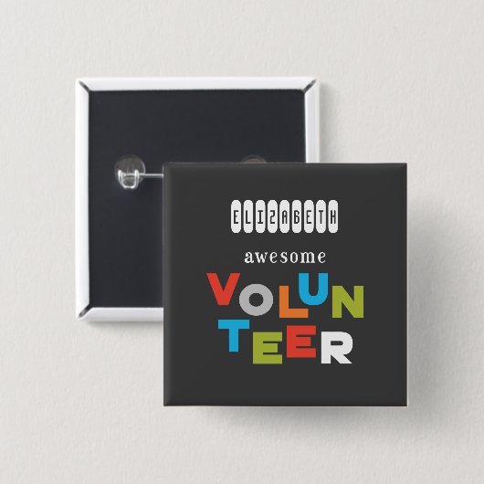 名前をカスタムする、素晴らしい有志の感謝 缶バッジ (正面&裏面)