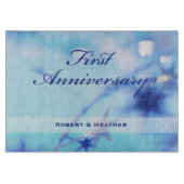 名前をカスタムする、結婚一周年記念 カッティングボード (正面)