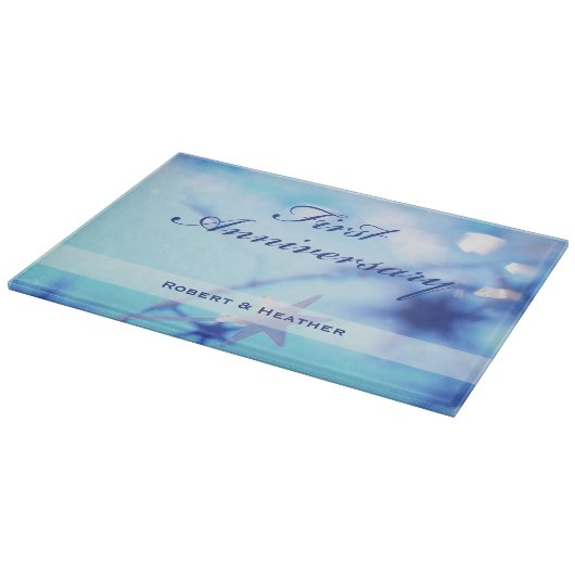 名前をカスタムする、結婚一周年記念 カッティングボード (角)