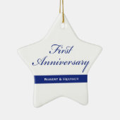 名前をカスタムする、結婚一周年記念 セラミックオーナメント (右)