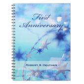名前をカスタムする、結婚一周年記念 ノートブック (正面)