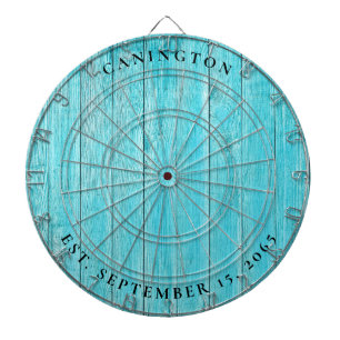 名前をカスタムする&結婚日付ターコイズ  ダーツボード