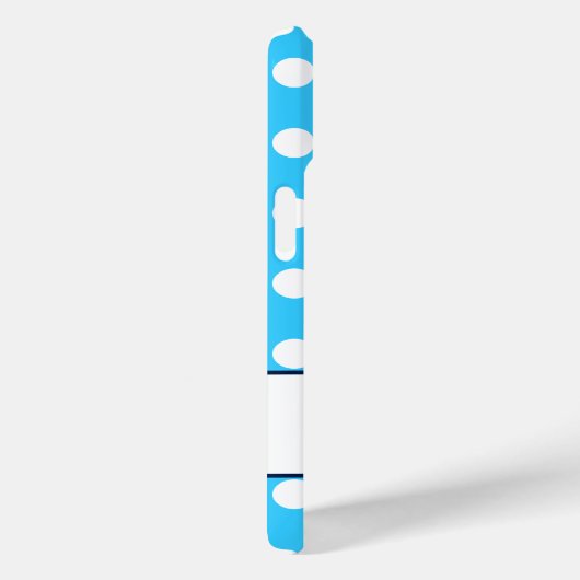 名前をカスタムする、美しいブルーカラーホワイト水玉模様 Case-Mate iPhoneケース (裏面 / 右)