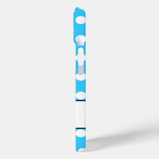 名前をカスタムする、美しいブルーカラーホワイト水玉模様 Case-Mate iPhoneケース (裏面 / 左)