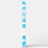 名前をカスタムする、美しい青の白い水玉模様 Case-Mate iPhoneケース (裏面 / 左)